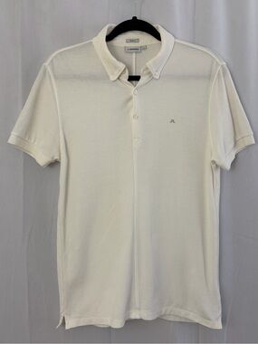 J Lindeberg White Slim Fit Golf Polo Tee Mens Size Small